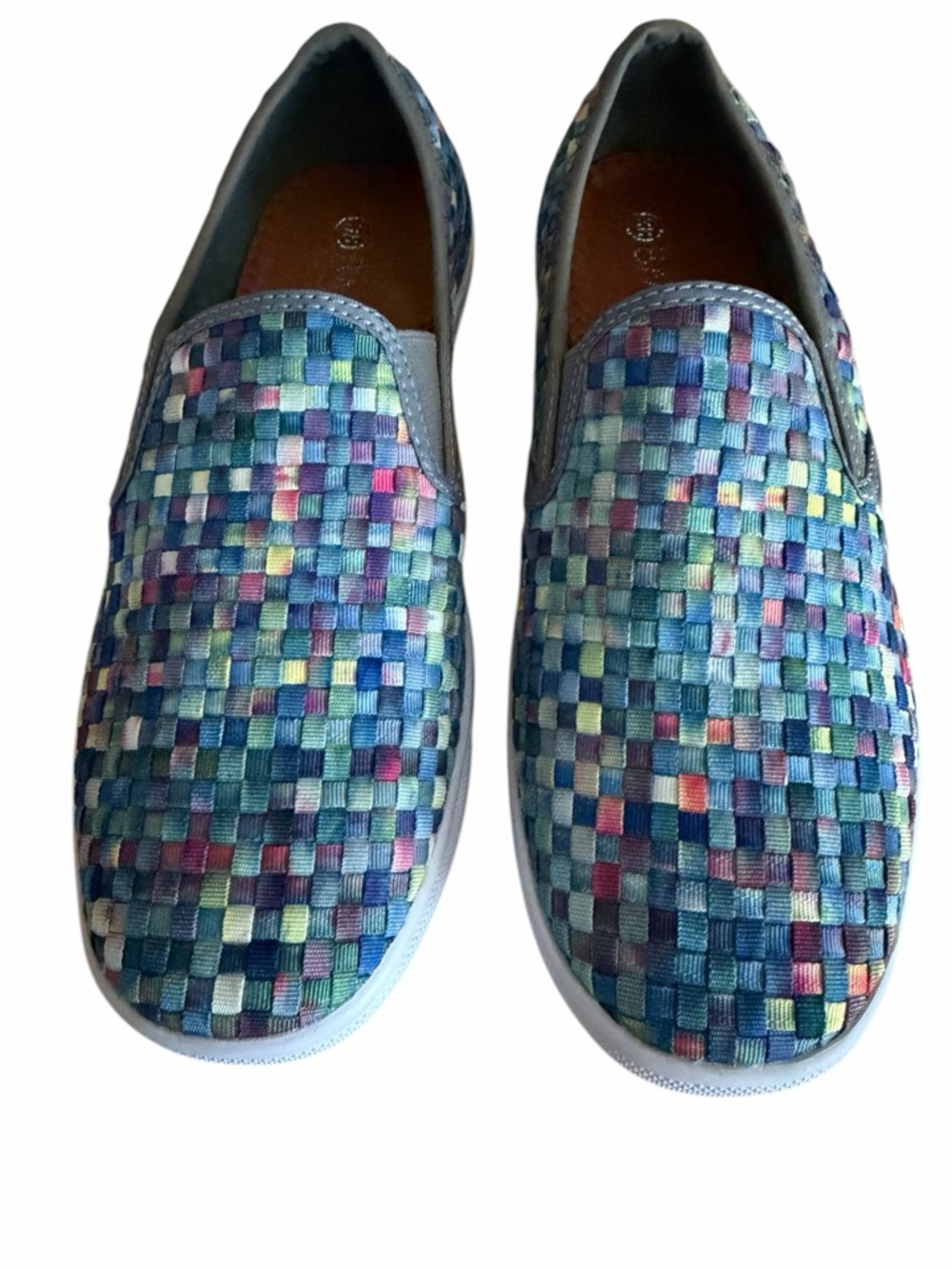 Bernie Mev Woven Multi-Color Verona Slip On Sneakers, Size 38 EU